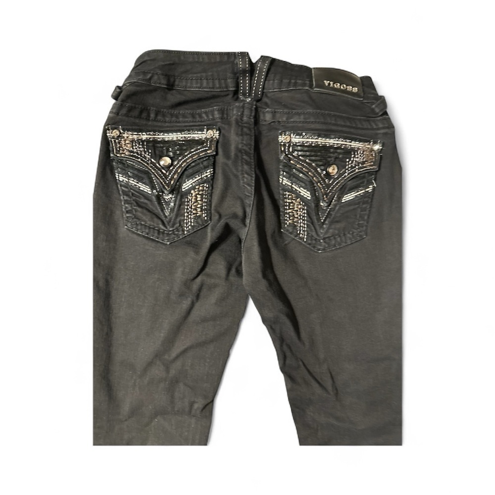Black Jeans with Embellished Pockets​